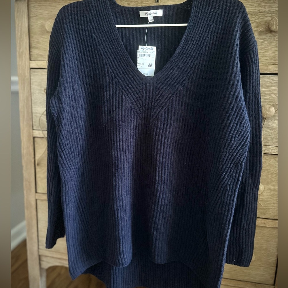 NWT Madewell Navy Ridded Sweater